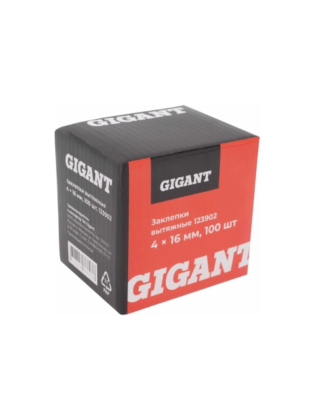 Заклепки вытяжные 4,0x16 100 шт. цинк Gigant 123902