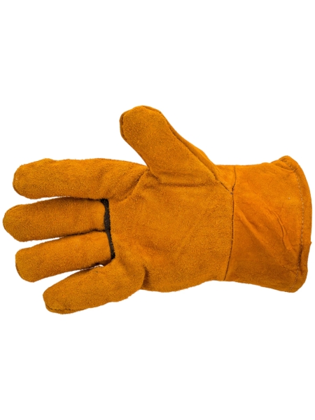 Спилковые краги Gigant утепленные искусственным мехом, желтые GHG-10