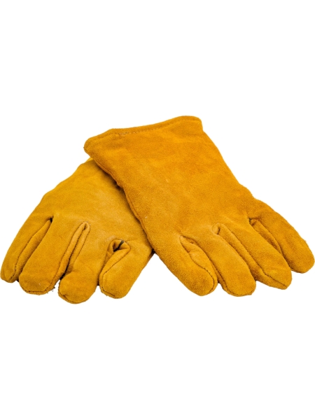 Спилковые краги Gigant утепленные искусственным мехом, желтые GHG-10