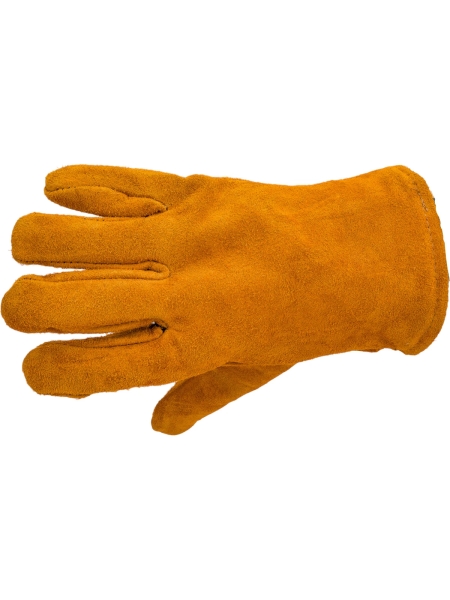 Спилковые краги Gigant утепленные искусственным мехом, желтые GHG-10