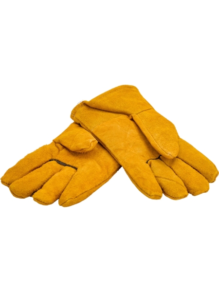 Спилковые краги Gigant утепленные искусственным мехом, желтые GHG-10