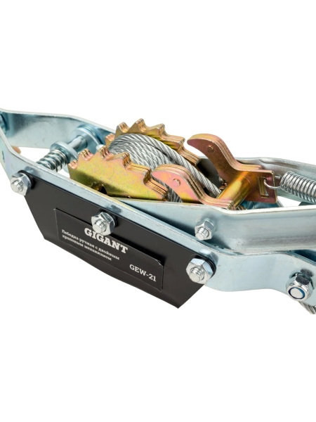 Ручная лебедка с двойным храповым механизмом Gigant 2,5т, Диаметр троса 11мм, длина троса 3,3м, GEW-21