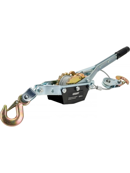 Ручная лебедка с двойным храповым механизмом Gigant 2,5т, Диаметр троса 11мм, длина троса 3,3м, GEW-21