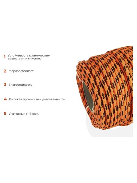 Плетеная веревка Gigant п/п, 16 прядей, 8 мм х 50 м HRS-16