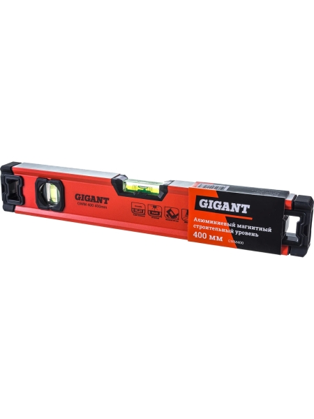 Алюминиевый магнитный строительный уровень Gigant 400 мм GWM400