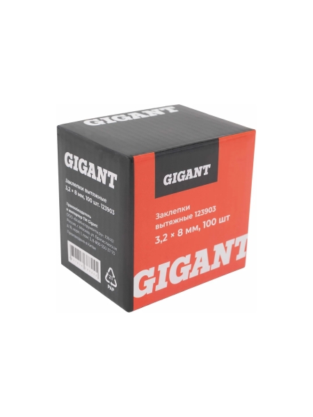 Заклепки вытяжные 3,2x8 100 шт. цинк Gigant 123903