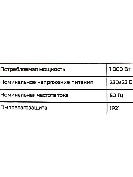 Электрический конвектор 1 кВт Gigant GECS-1 MT