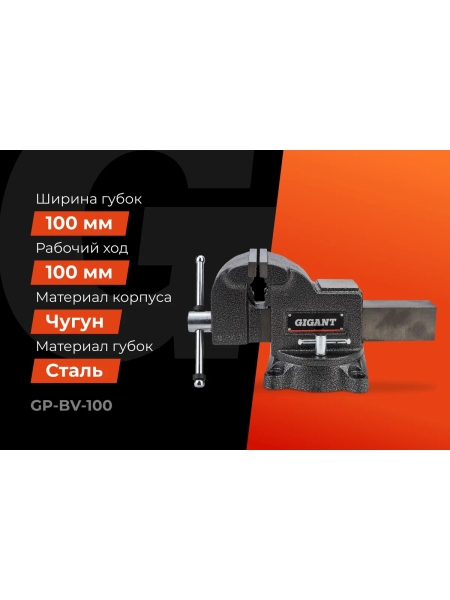 Поворотные слесарные тиски Gigant Professional 100 мм GP-BV-100