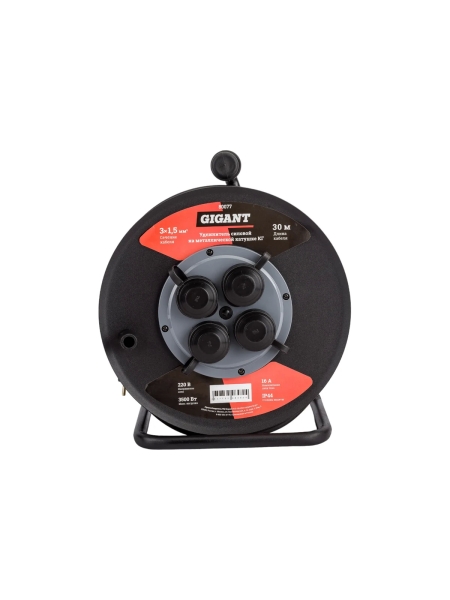 Силовой удлинитель Gigant на металлической катушке КГ 3x1,5 30 м 80077