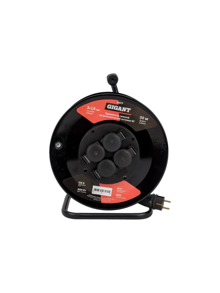 Силовой удлинитель Gigant на металлической катушке КГ 3x1,5 30 м 80077