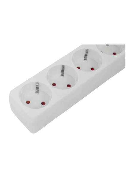 Сетевой фильтр Gigant с заземлением белый ПВС 3x1мм2, 6 розеток, 5м 80108