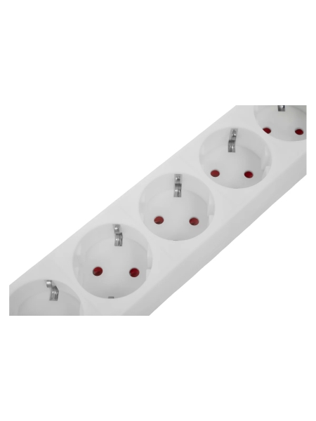 Сетевой фильтр Gigant с заземлением белый ПВС 3x1мм2, 6 розеток, 5м 80108