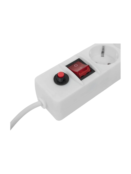 Сетевой фильтр Gigant с заземлением белый ПВС 3x1мм2, 6 розеток, 5м 80108