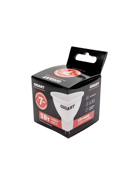 Светодиодная лампа Gigant GU5.3 5Вт 3000K MR16 380Лм G-GU5.3-5-3000K