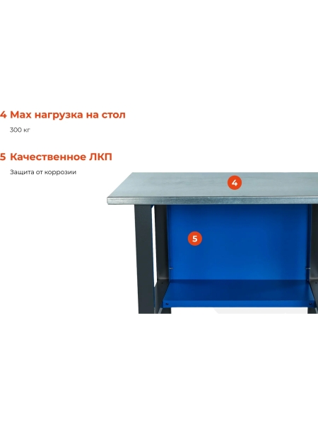 Верстак-стол 1000х685х850 Gigant, нагрузка 300кг, столешница 25мм МДФ, ВС G-ВС-1 (Россия)