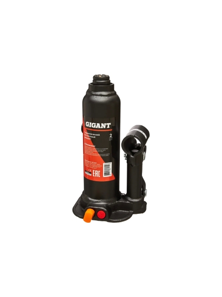 Гидравлический бутылочный домкрат Gigant 2Т, подхват 181мм, подъем 345мм, рабочий ход 116мм, HBJ-2