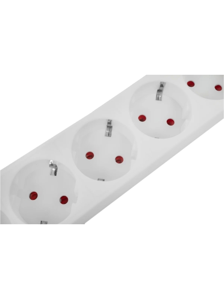 Сетевой фильтр Gigant с заземлением белый ПВС 3x1мм2, 6 розеток, 3м 80110