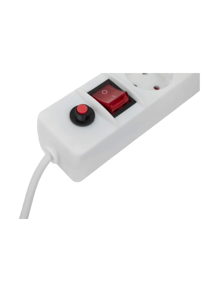 Сетевой фильтр Gigant с заземлением белый ПВС 3x1мм2, 6 розеток, 3м 80110