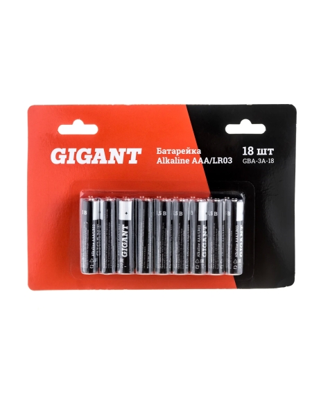 Батарейка Gigant Alkaline ААА/LR03 блистер 18 шт. GBA-3A-18