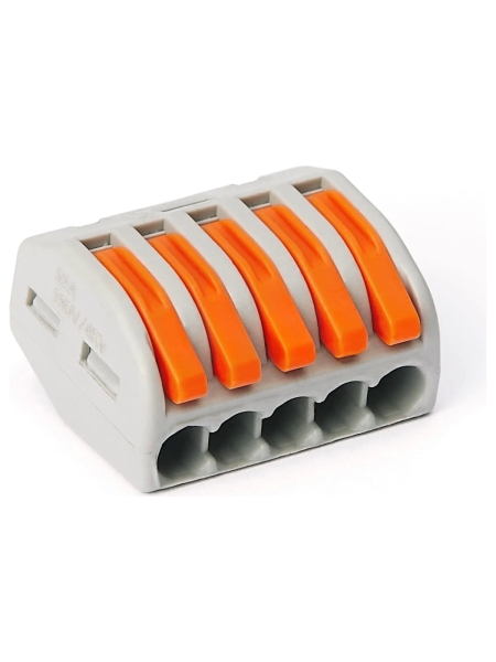 Пятипроводная клемма Gigant 5 шт/уп 0,08-2,5(4)мм² GCT-222-415-5