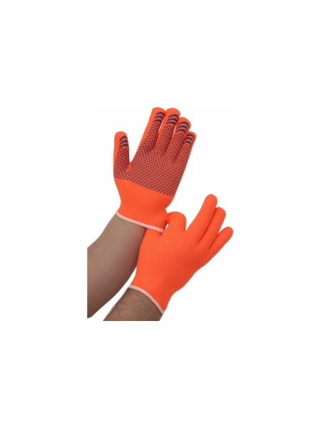 Утепленные акриловые перчатки Gigant с защитой от скольжения, 10 класс, сигнальный цвет GGW-10