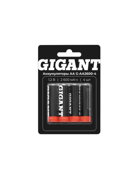 Аккумуляторы Gigant размера АА, емкостью 2600 мАч - 4шт. G-AA2600-4