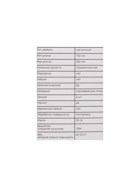 Телескопический магнит с резиновой ручкой Gigant 140-632 мм, до 2,3 кг GTMR-2,3