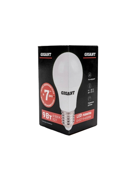 Светодиодная лампа Gigant E27 9Вт 6500К А60 850Лм G-E27-9-6500K