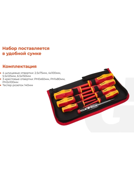 Набор диэлектрических отверток 8 шт Gigant GBSD-4