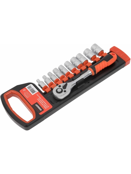 Набор шестигранных головок Gigant с трещоткой 1/4", 11 предметов GSRW-11/14