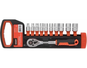 Набор шестигранных головок Gigant с трещоткой 1/4", 11 предметов GSRW-11/14