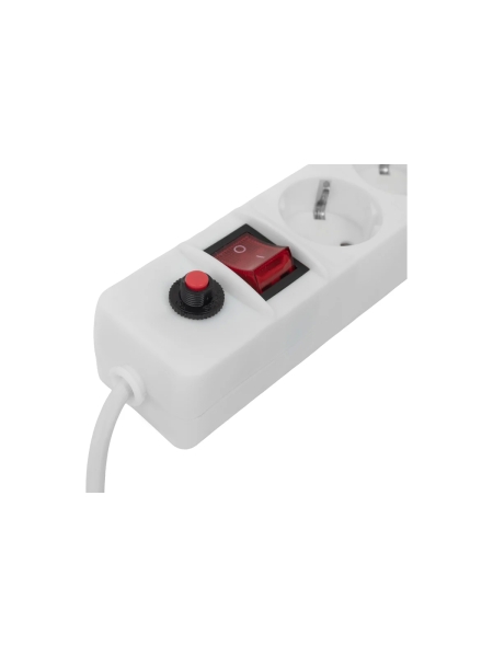 Сетевой фильтр Gigant с заземлением белый ПВС 3x1мм2, 5 розеток, 5м 80113