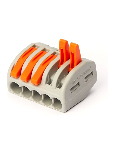 Пятипроводная клемма Gigant 20 шт/уп 0,08-2,5(4)мм² GCT-222-415-20