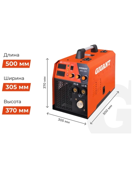 Сварочный полуавтомат - инвертор (200 A; EURO; ПВ 60%) Gigant MIG-200
