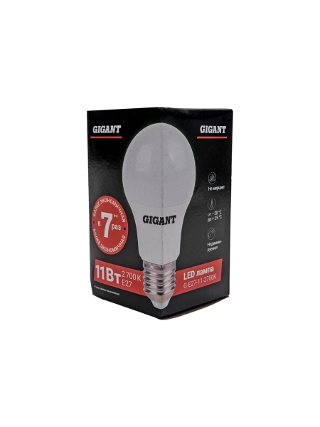 Светодиодная лампа Gigant E27 11Вт 2700К А60 900Лм G-E27-11-2700K