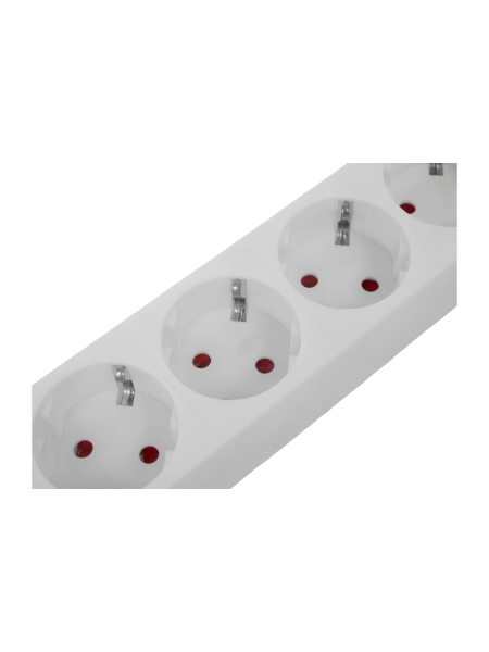 Сетевой фильтр Gigant с заземлением белый ПВС 3x0.75мм2, 5 розеток, 1.9м 80112