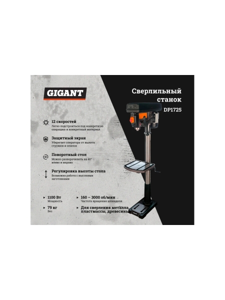 Сверлильный станок 1100Вт Gigant DP1725