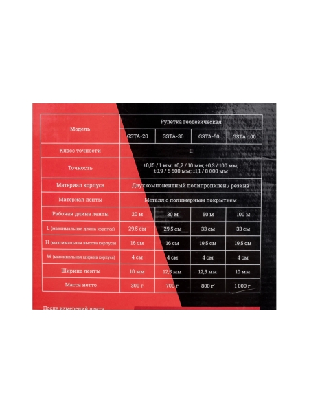 Геодезическая рулетка 100м Gigant GSTA-100