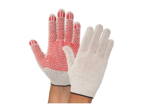 Трикотажные легкие перчатки Gigant с покрытием ПВХ-точка, 10 класс, белые GGC-9