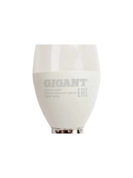 Светодиодная лампа Gigant E14 5Вт 4200К C37 400Лм G-E14-5-4200K
