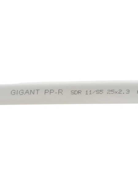 Труба Gigant PP-R белая PN10, Т 20 °С, 25x2.3 мм, 2 м GSG-2