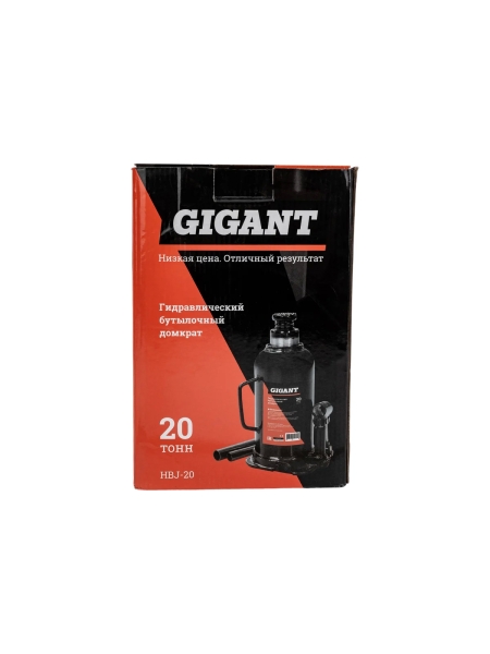 Гидравлический бутылочный домкрат 20Т Gigant, подхват 242мм, подъем 452мм, рабочий ход 155мм, HBJ-20