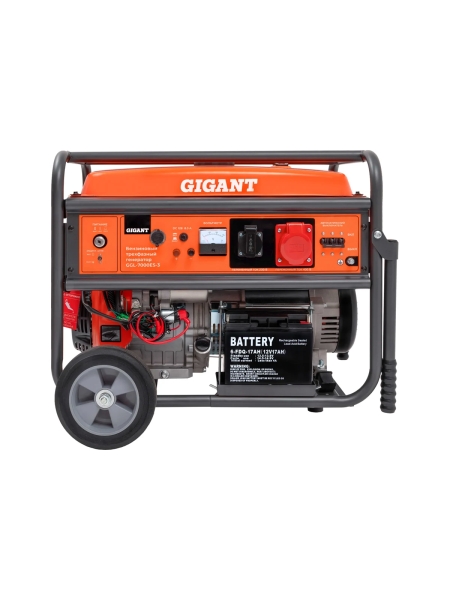Бензиновый трехфазный генератор Gigant (7 кВт; эл.стартер; ATS; колёса и ручки) GGL-7000ЕS-3