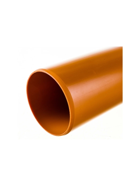 Труба для наружной канализации Gigant Д110, L=1 м, рыжая, толщина стенки 3.4 мм, класс жесткости SN 4 GSG-27