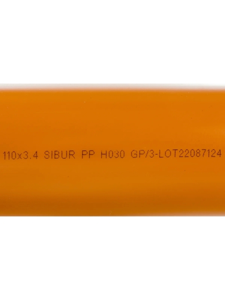 Труба для наружной канализации Gigant Д110, L=1 м, рыжая, толщина стенки 3.4 мм, класс жесткости SN 4 GSG-27