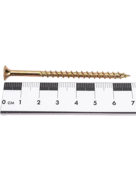 Саморезы Gigant 4,2x70, потайная головка, крупный шаг, желтый цинк, 1 кг (примерно 201 шт) 123515