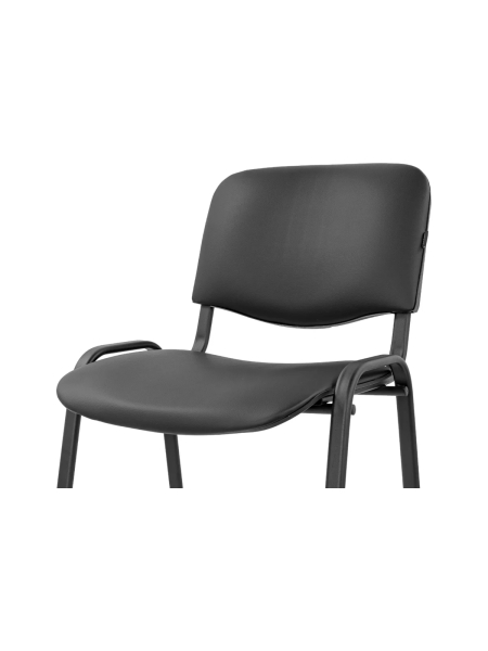 Стул офисный кожзам черный, черные ножки Gigant GCH-01 (BL)