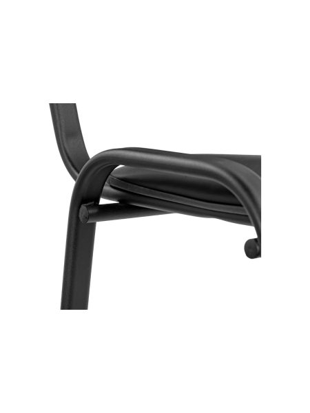 Стул офисный кожзам черный, черные ножки Gigant GCH-01 (BL)