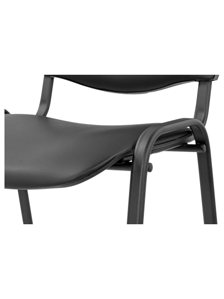 Стул офисный кожзам черный, черные ножки Gigant GCH-01 (BL)