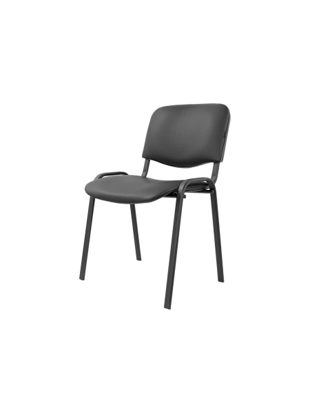 Стул офисный кожзам черный, черные ножки Gigant GCH-01 (BL)